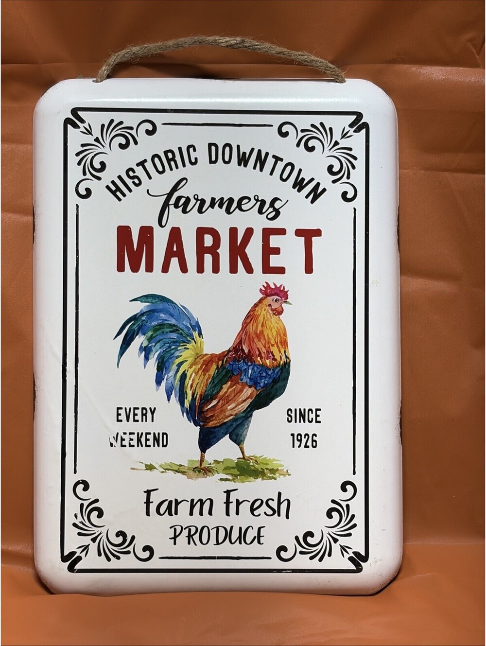 Hanging Rustic, Fall Farmhouse, Farmers Market Sign Metal